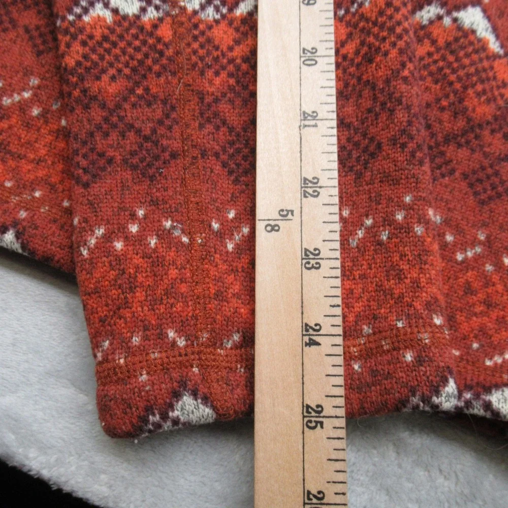 The North Face Sweatshirt Mens Small Red Aztec Gordon‎ Lyons Novelty 1/4 Zip